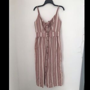 Pink striped midi dress